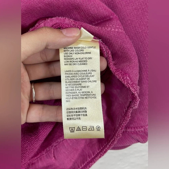 Anthropologie Pink Round Neck 3/4 Sleeve Pullover Sweatshirt Women’s XS - Picture 7 of 11